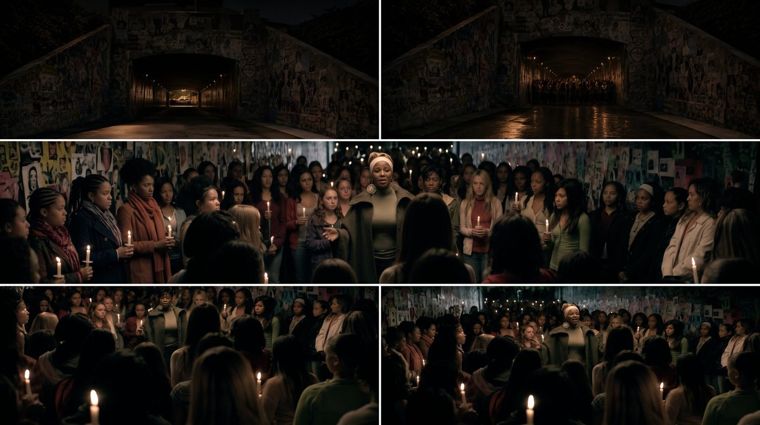 Location boards: the underpass and the candlelit vigil